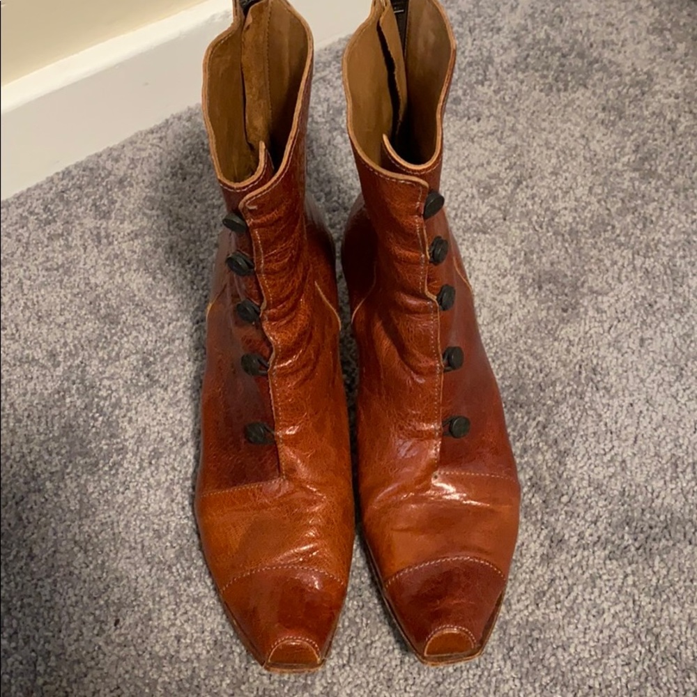 CYDWOQ  Vintage Handmade Leather Boot Size 39 1/2